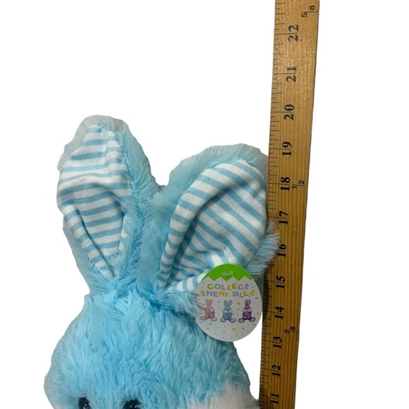 Easter Bunny Rabbit Plush Blue Mom and Baby Stuffed Animal 18" Sitting - Picture 7 of 8